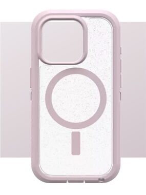 OtterBox MagSafe-Compatible Protective Case in Light Pink and White Glitter